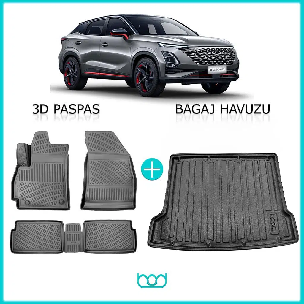 Bod Chery Omoda 5/Pro 3D Havuzlu Paspas ve Bagaj Havuzu Seti