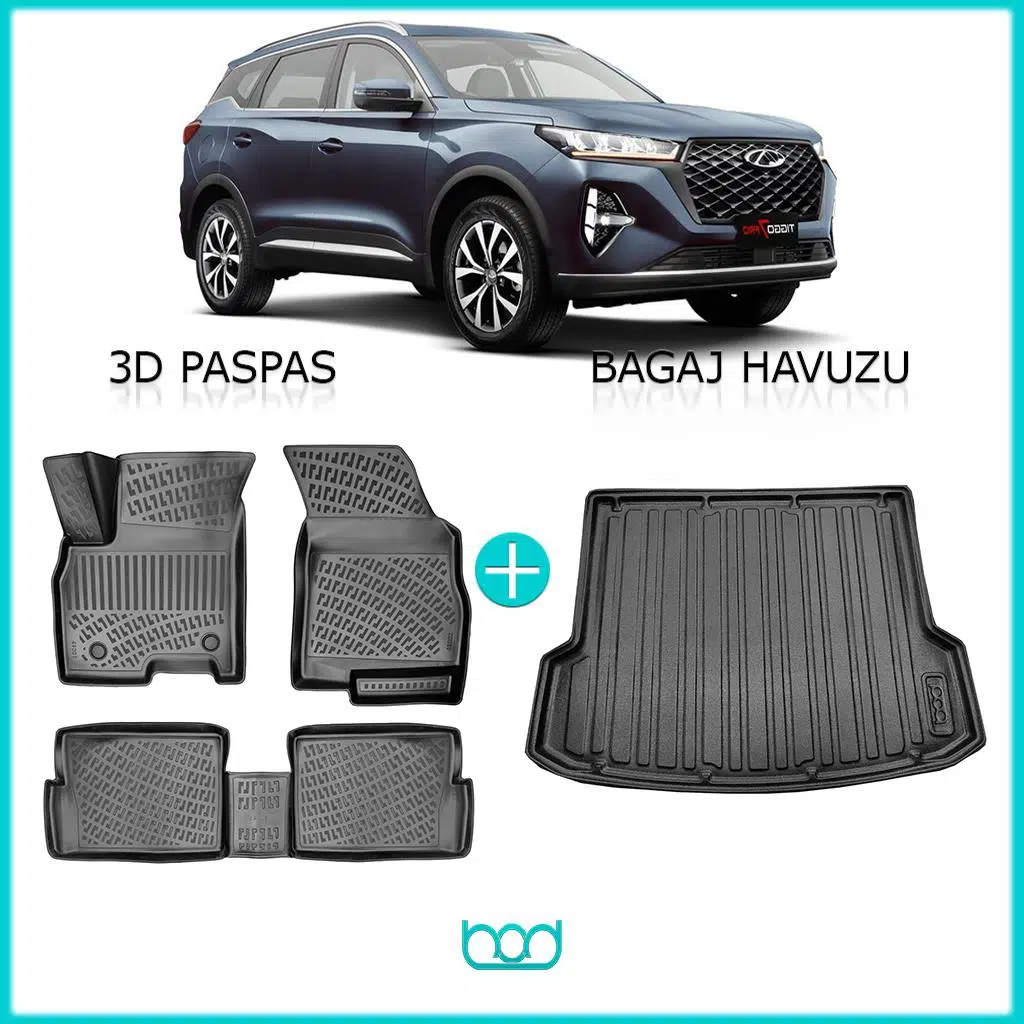 Bod Chery Tiggo 7 Pro/Max 3D Havuzlu Paspas ve Bagaj Havuzu Seti