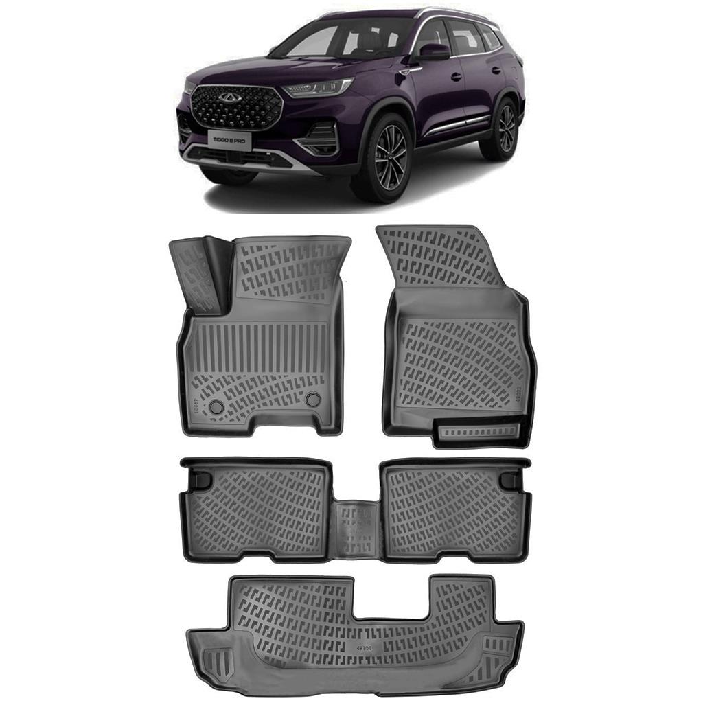 Bod Chery Tiggo 8 Pro Excellent Paket 3 Sıra 3D Havuzlu Paspas 2023 Sonrası 