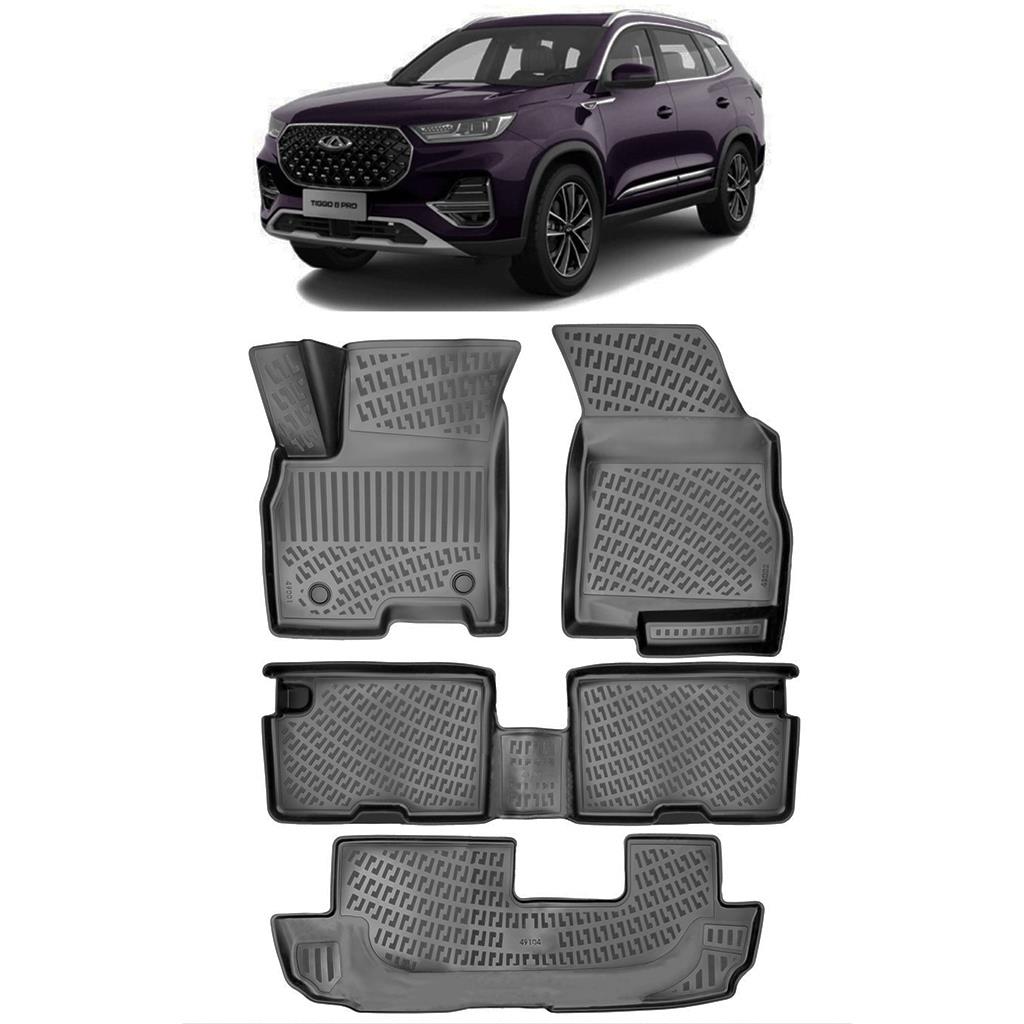 Bod Chery Tiggo 8 Pro Luxury Paket 3 Sıra 3D Havuzlu Paspas 2023-Sonrası