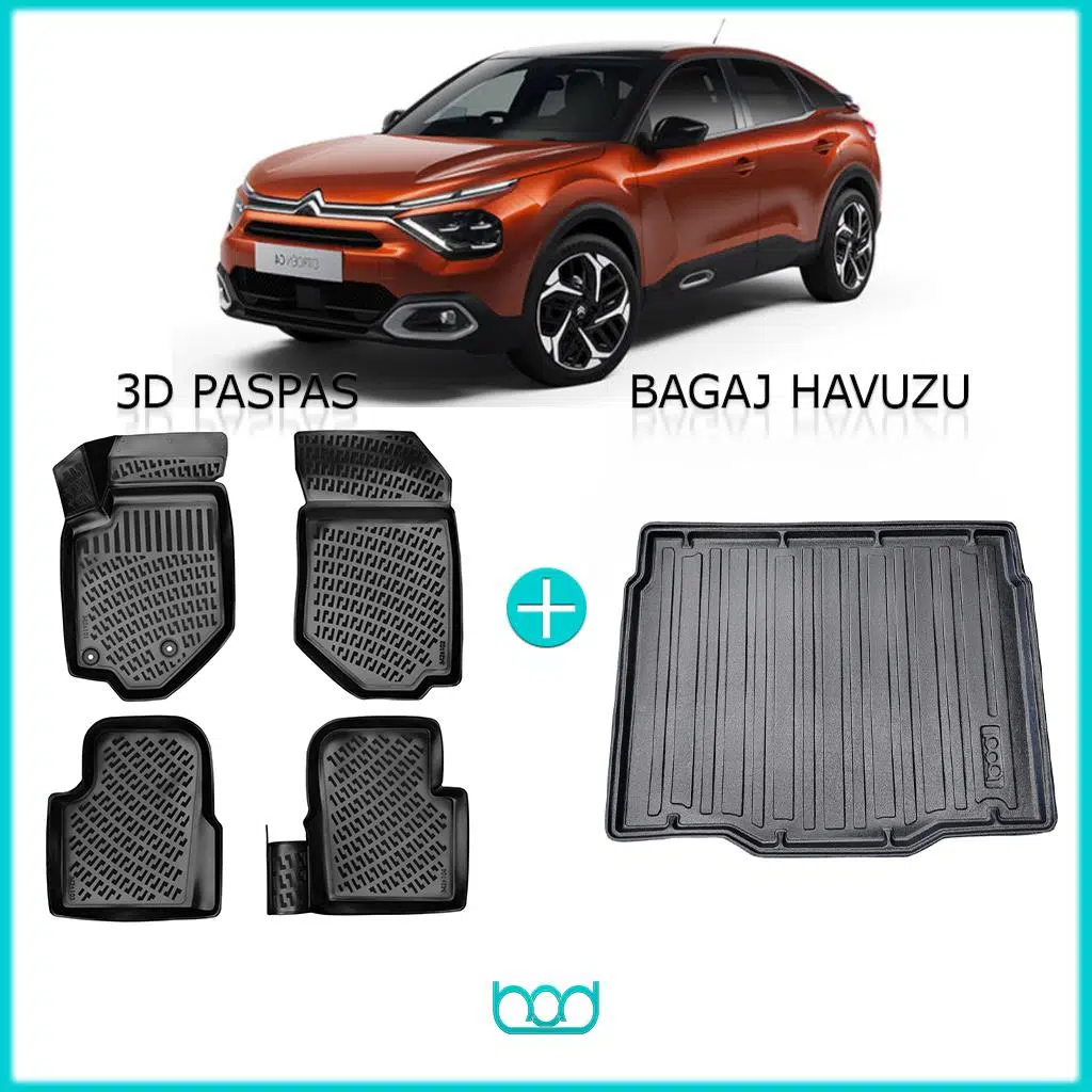 Bod Citroen C4 3D Havuzlu Paspas ve Bagaj Havuzu Seti 2021-Sonrası
