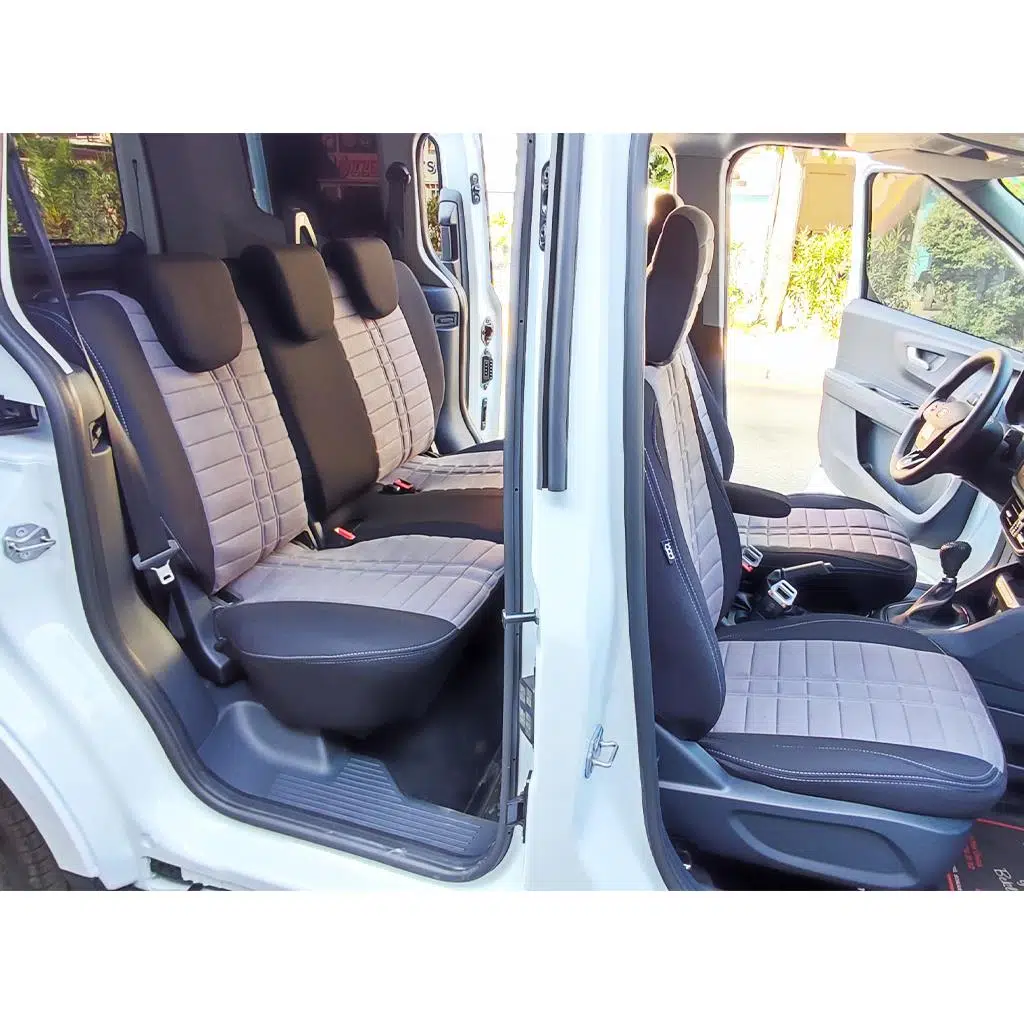 Bod Ford Tourneo Courier Araca Özel Oto Koltuk Kılıfı Alinda 2024-Sonrası Siyah-Füme