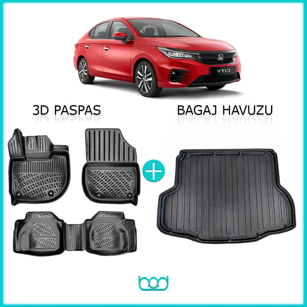 Bod Honda City 3D Havuzlu Paspas ve Bagaj Havuzu Seti 2021-Sonrası