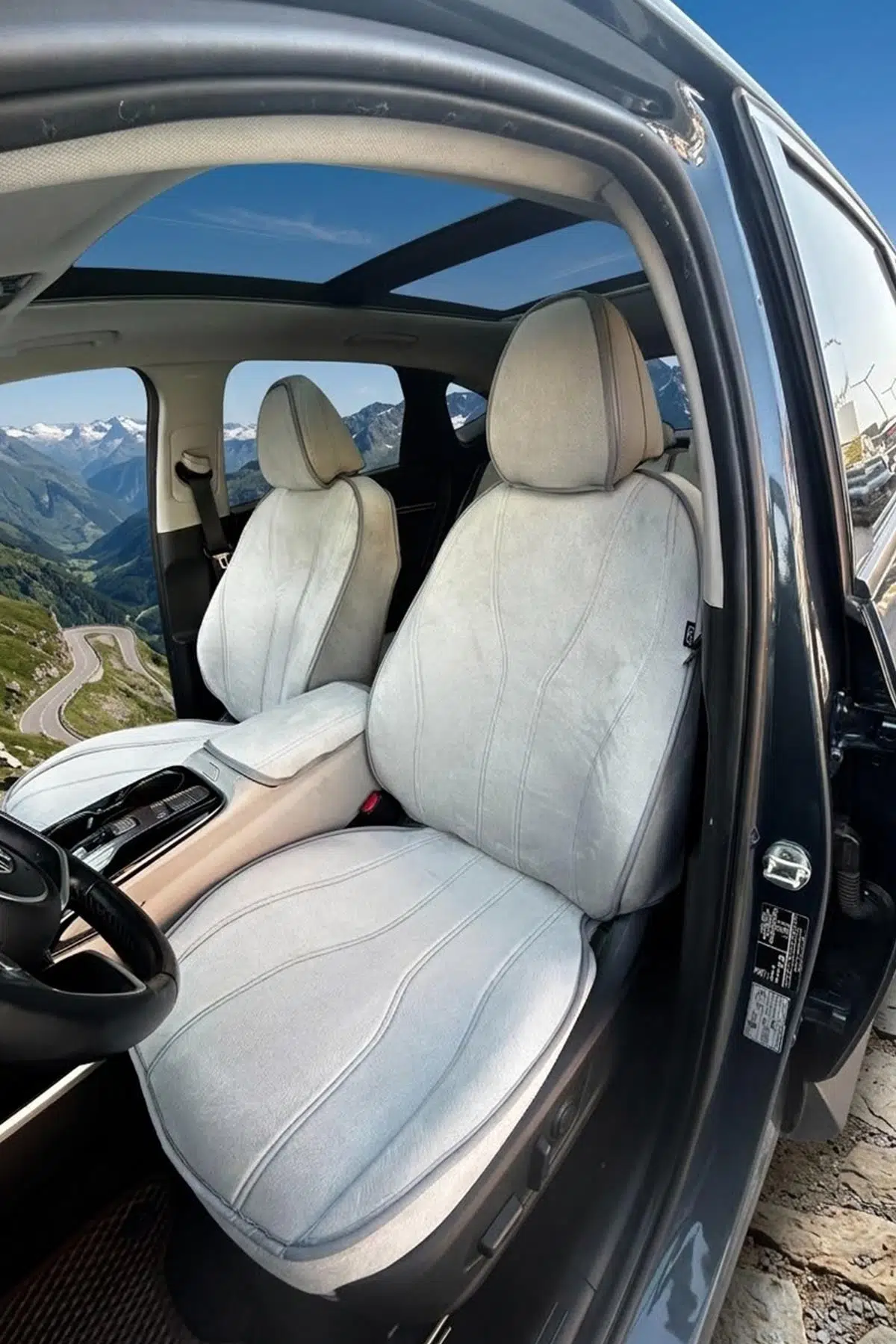 Bod Hyundai Tucson 2021-Sonrası Koltuk Kılıfı Araca Özel Airbag Uyumlu Koltuk Koruyucu Luvi Serisi - Gri