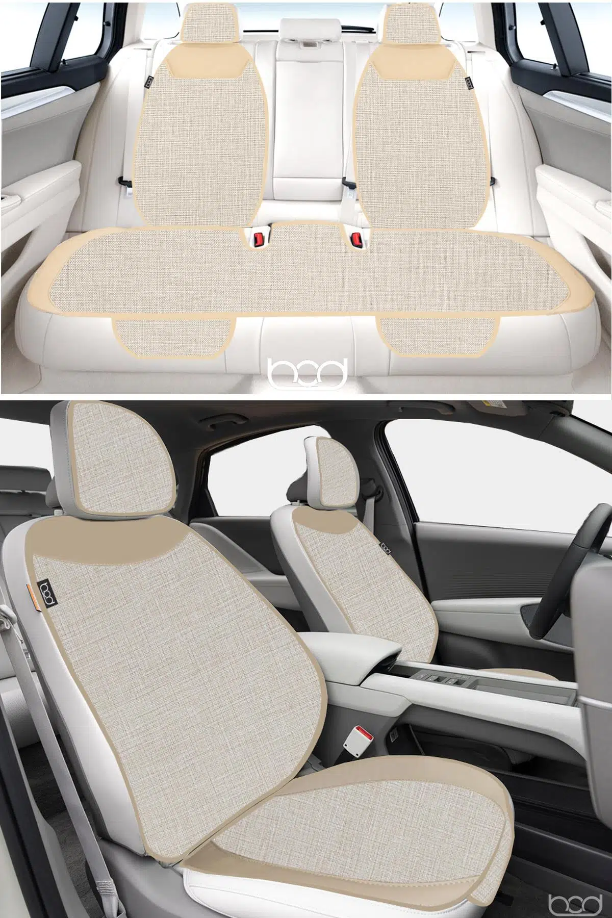 Bod Keten Terletmez Oto Koltuk Minderi Seti Koltuk Koruma Kılıfı Yalı Serisi Ön Arka Set Bej