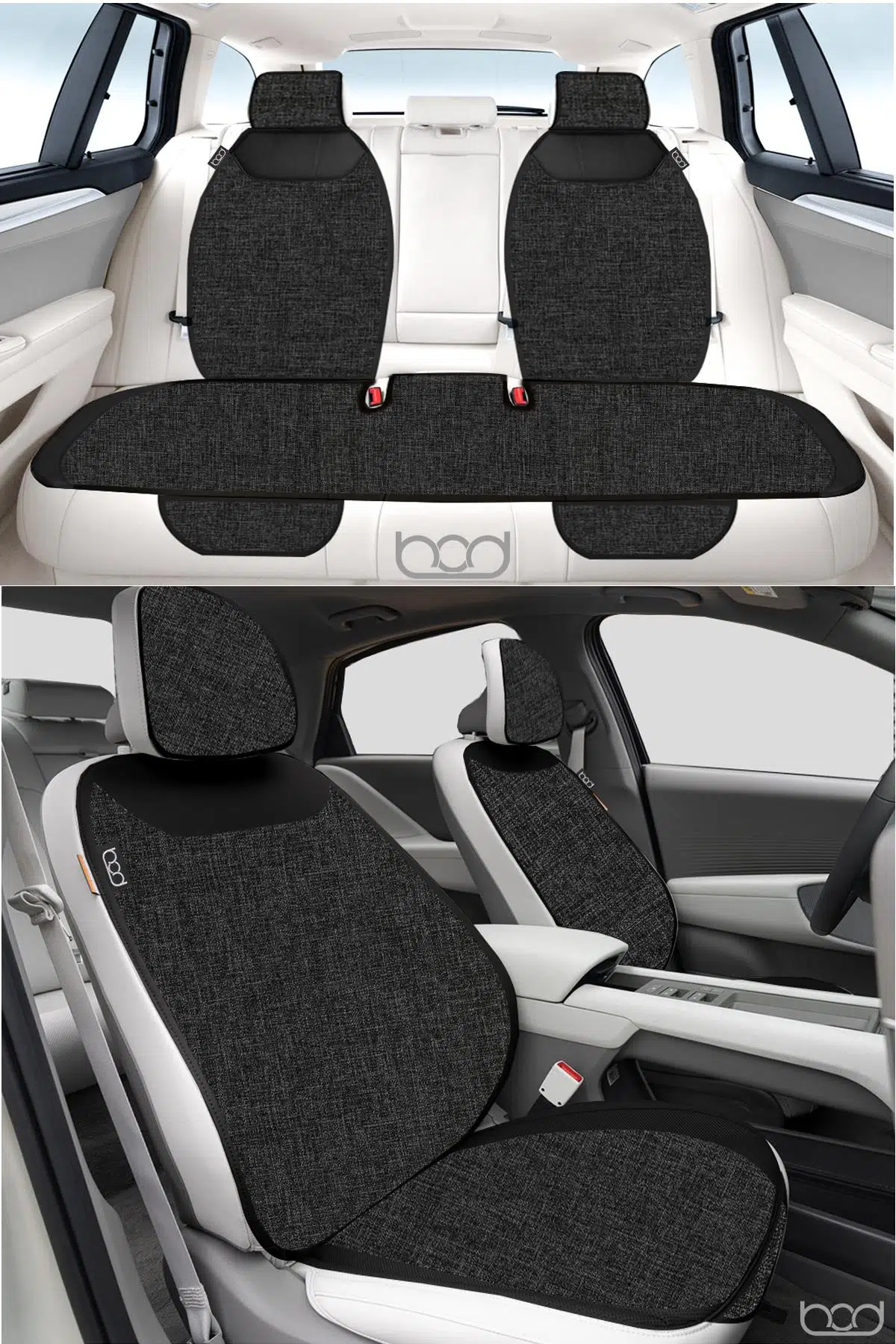 Bod Keten Terletmez Oto Koltuk Minderi Seti Koltuk Koruma Kılıfı Yalı Serisi Ön Arka Set Siyah