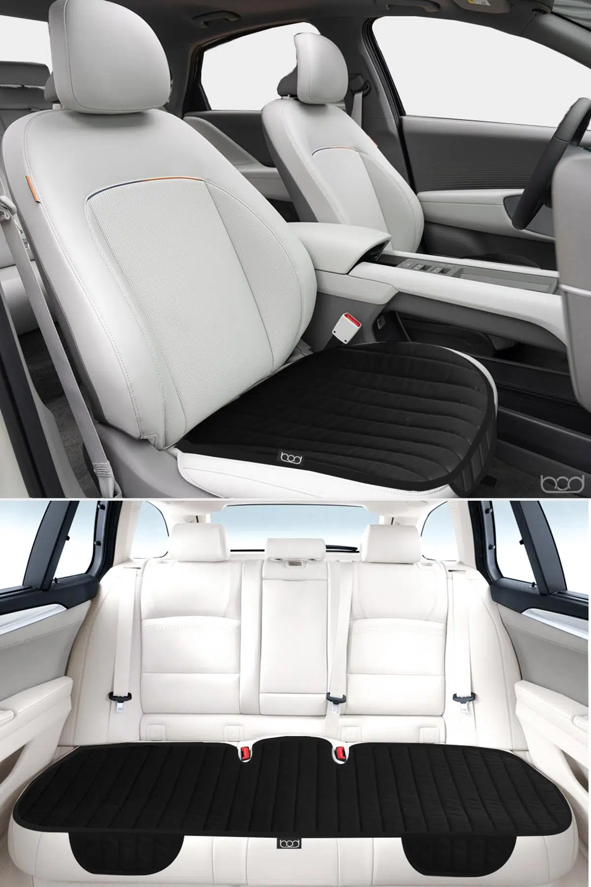 Bod Magnesia Serisi Deri Koltuk Koruyucu Minder 3 lü Set Cepli Siyah