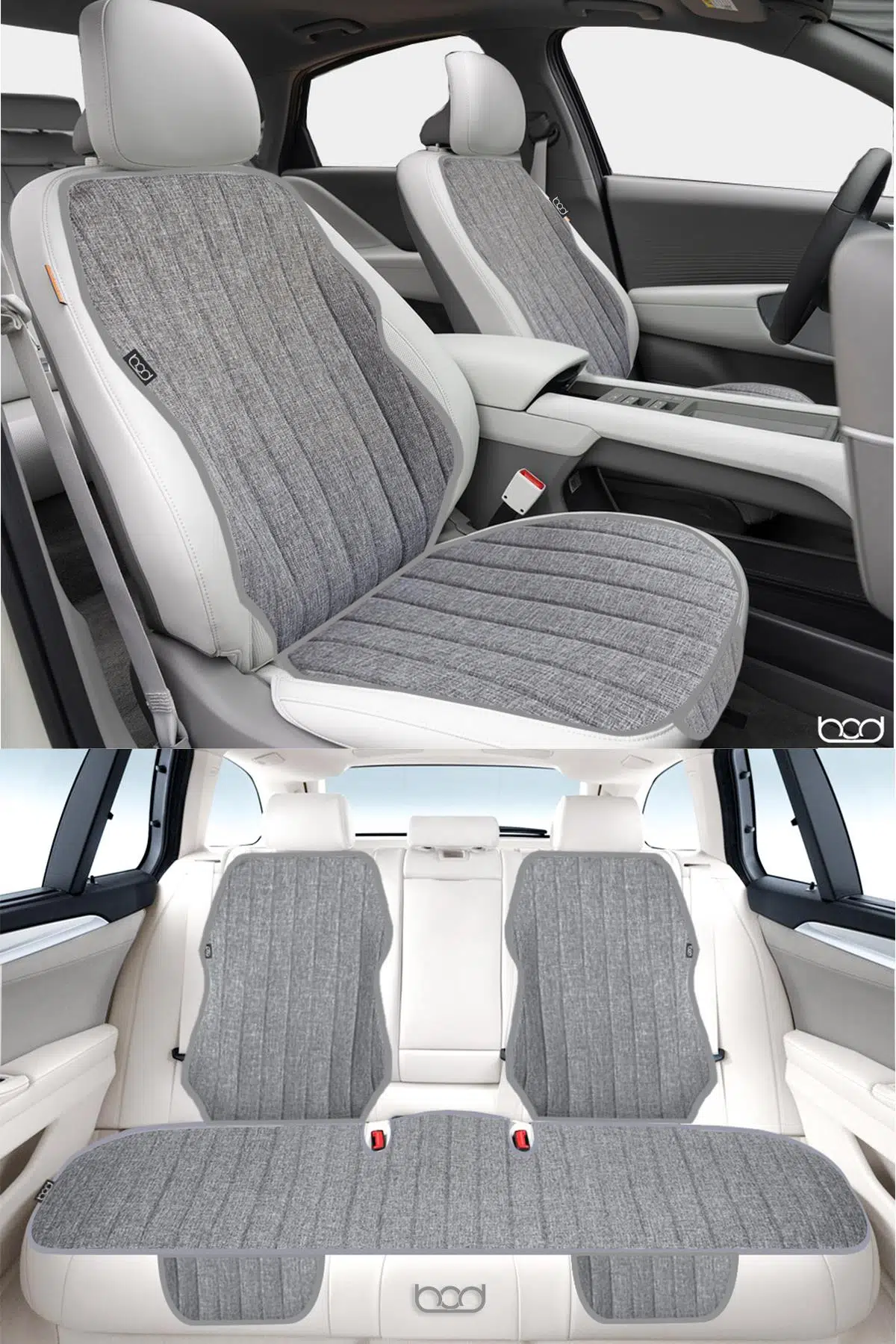 Bod Nysa Serisi Keten Oto Koltuk Koruyucu Minder Ön Arka Set Gri