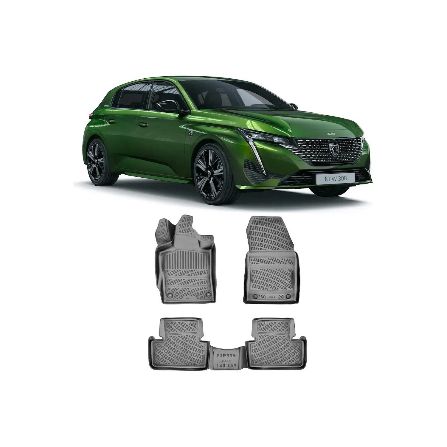 Bod Peugeot 308 3D Havuzlu Paspas 2022-Sonrası