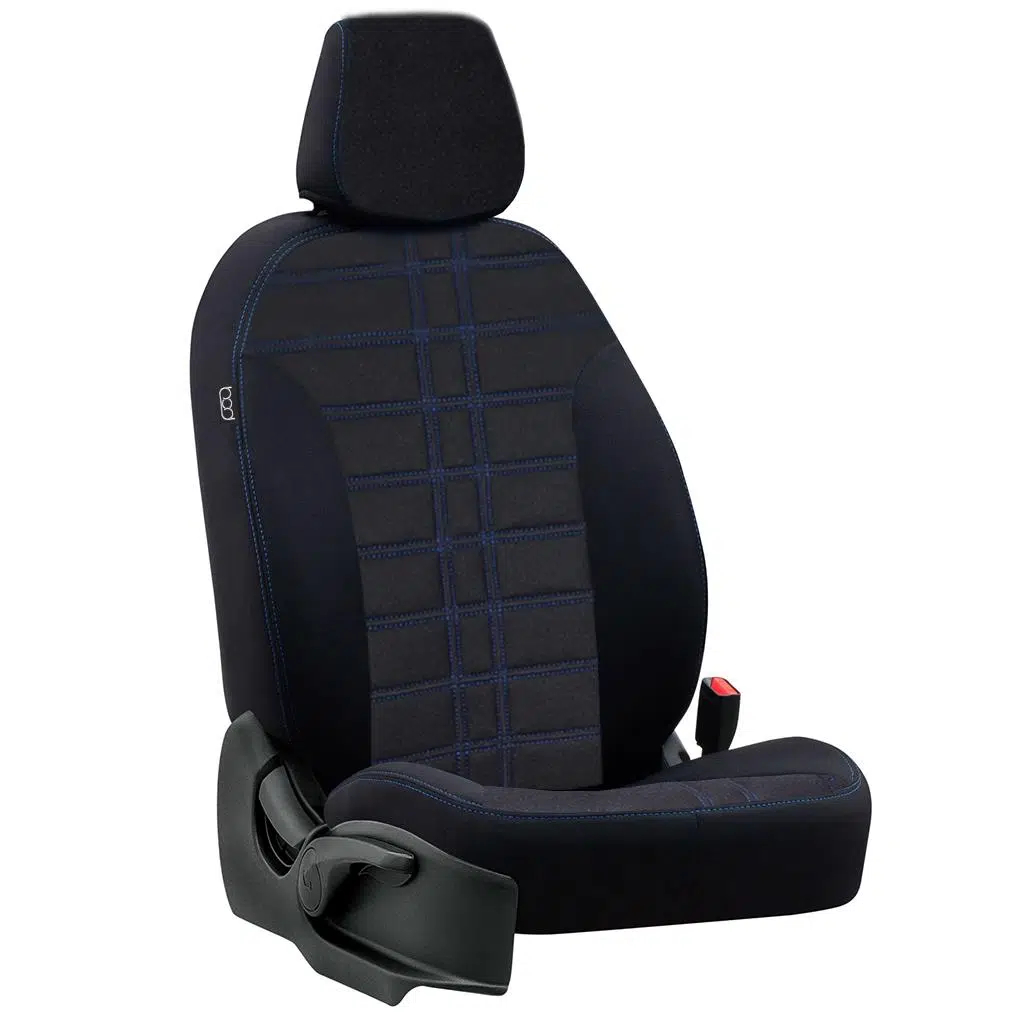 Bod Renault Duster Araca Özel Oto Koltuk Kılıfı Alinda 2024-Sonrası SiyahMavi Hybrid