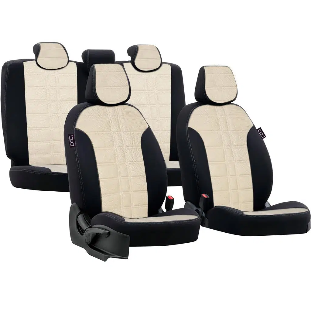 Bod Skoda Superb Araca Özel Oto Koltuk Kılıfı Alinda Bej-Siyah 2003-2007