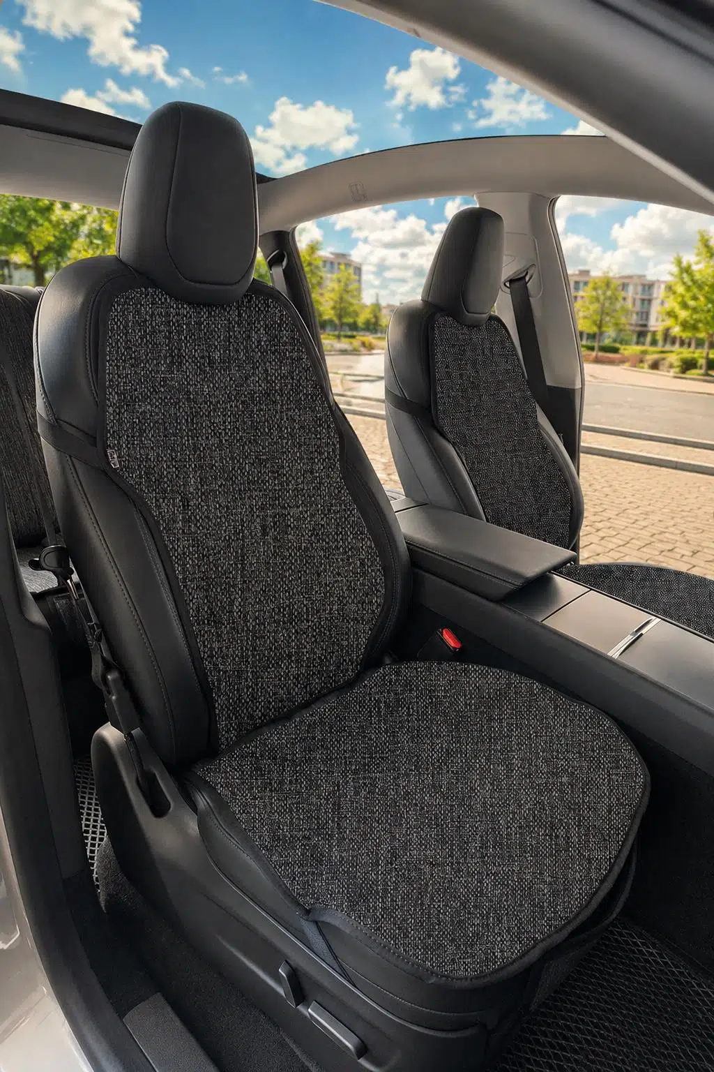 Bod Tesla Model Y Juniper Keten Koltuk Koruyucu Kılıf Cepli Siyah 2025-Sonrası