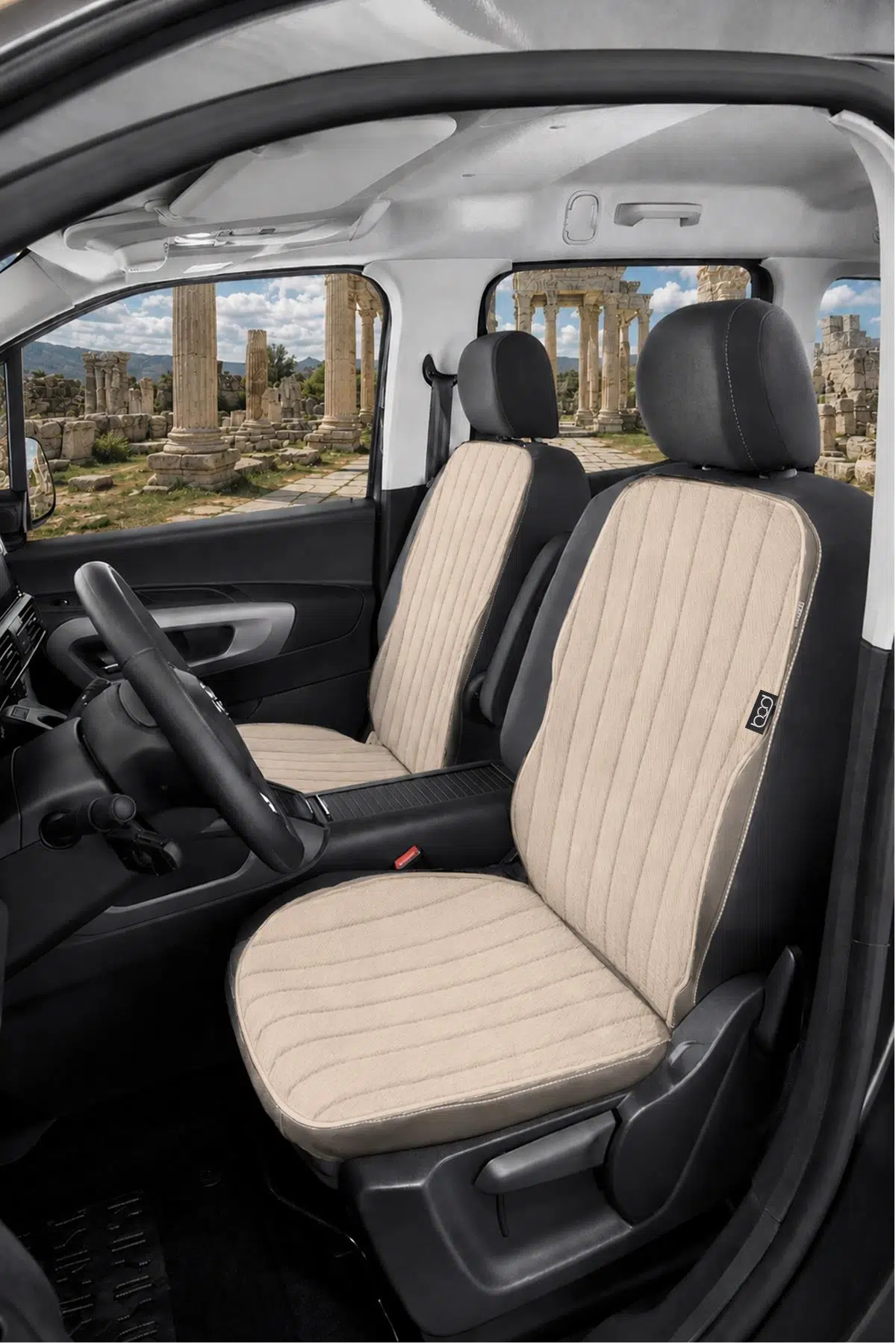 Bod Toyota Proace City Oto Koltuk Koruyucu Kılıf 2019-Sonrası Bafa Serisi - Bej