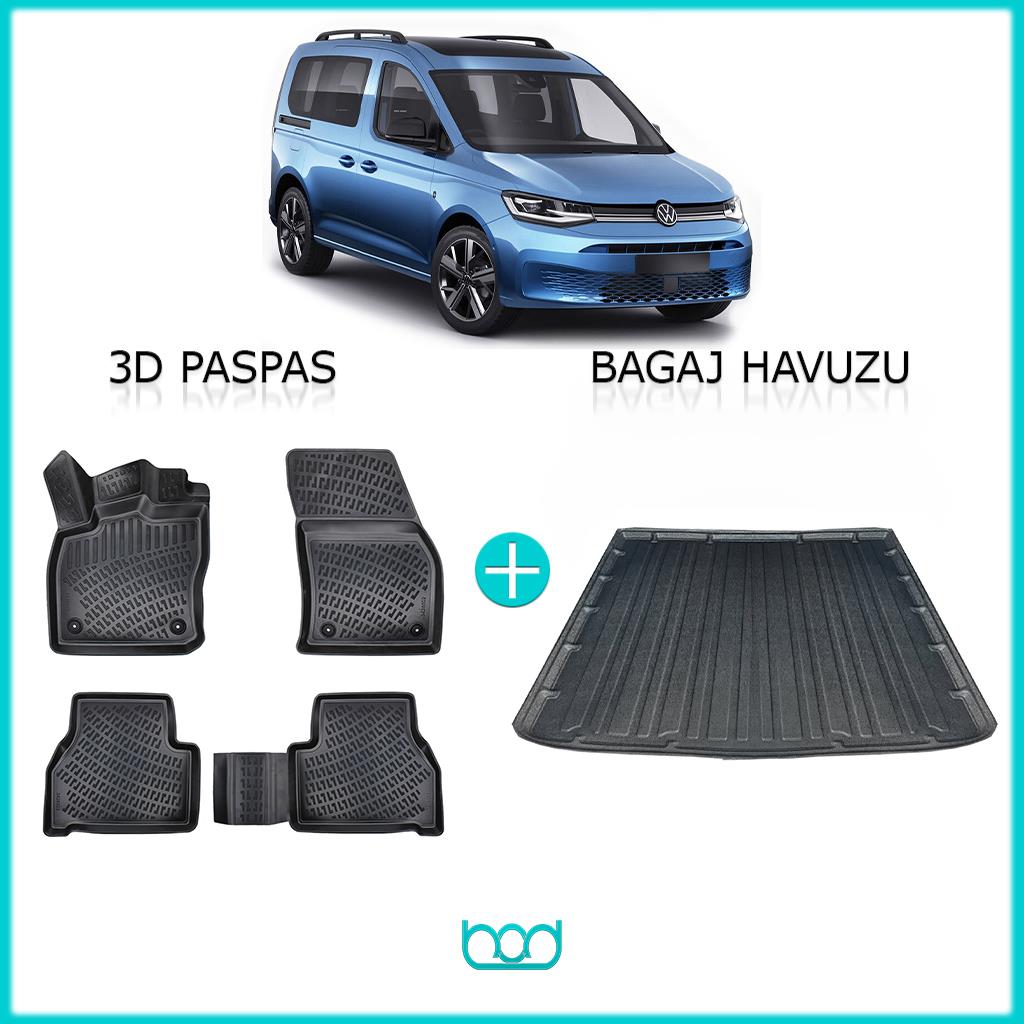 Bod Volkswagen Caddy 3D Havuzlu Paspas ve Bagaj Havuzu Seti 2021-Sonrası