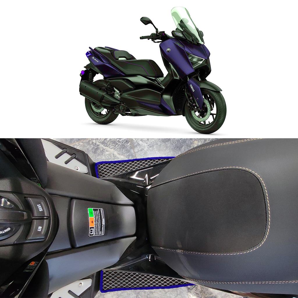 Bod Yamaha XMAX/Tech MAX 250 Motor 3D Havuzlu Paspas Siyah-Fitil Rengi Mavi