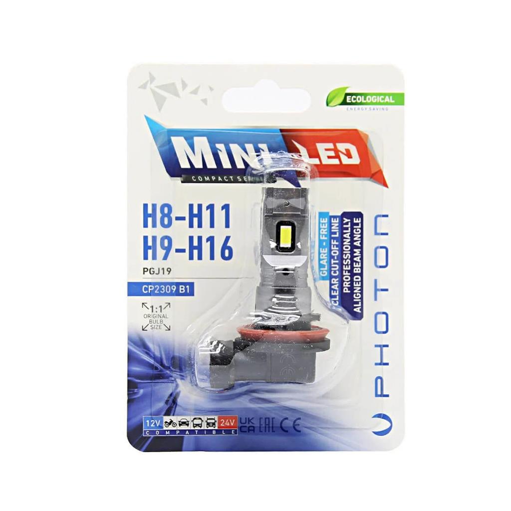 Photon Mini H8/H9/H11/H16 Compact Led (Tekli Blister) CP2309 B1