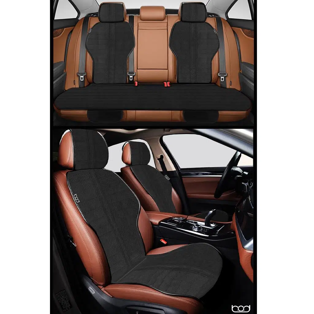 Tay Tüyü Cepli Oto Koltuk Minder Seti Koltuk Koruma Kılıfı Spor Serisi ÖN-ARKA TAM SET Füme