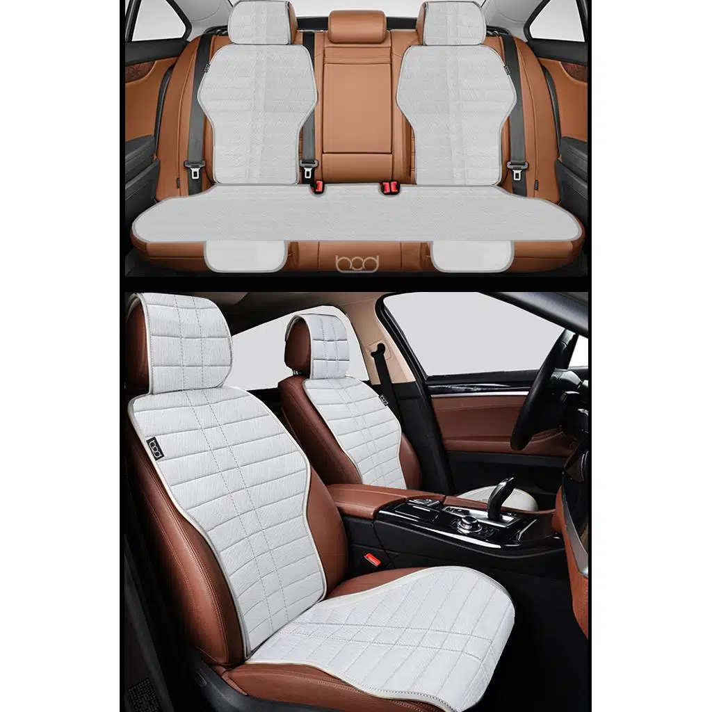 Tay Tüyü Cepli Oto Koltuk Minder Seti Koltuk Koruma Kılıfı Spor Serisi ÖN-ARKA TAM SET Gri