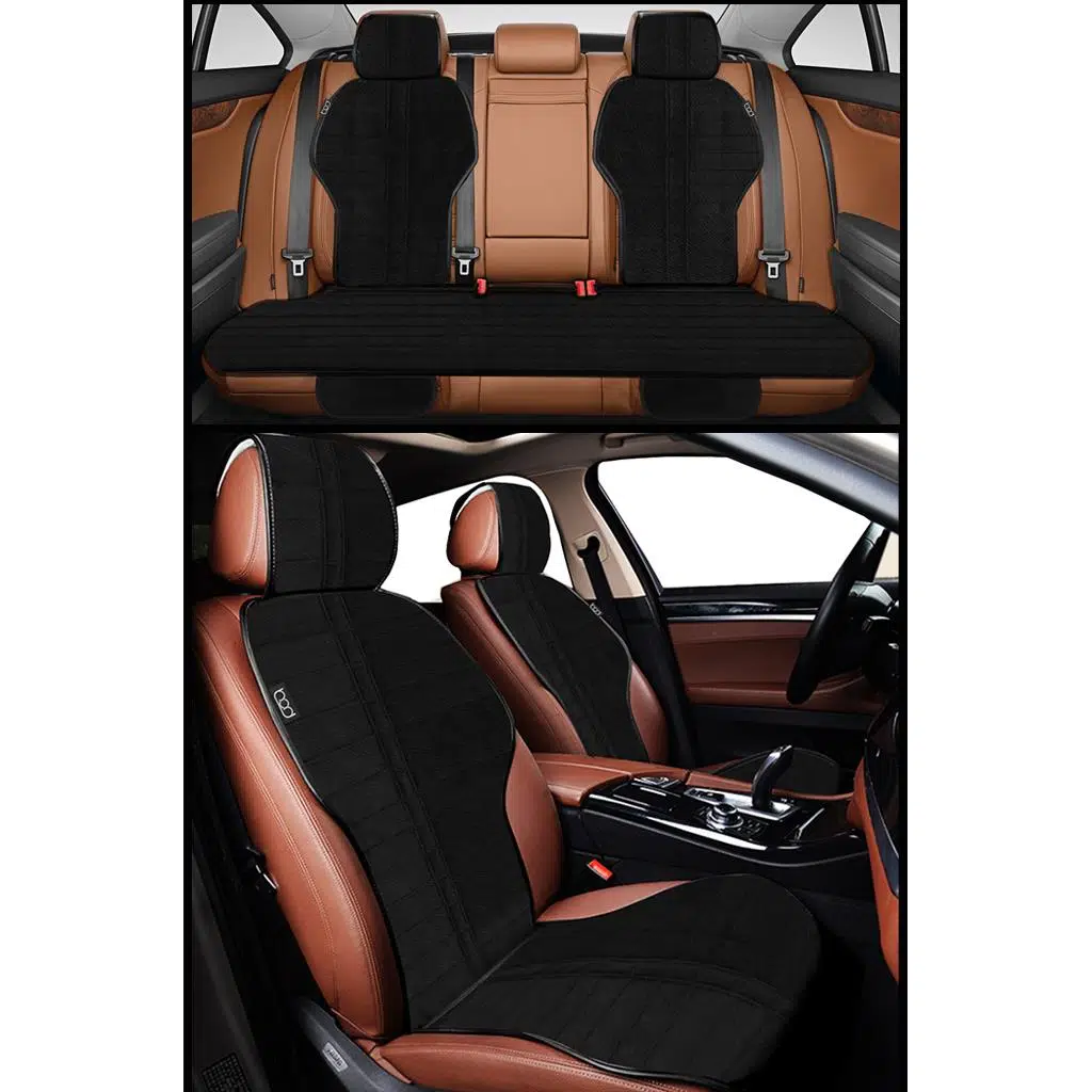 Tay Tüyü Cepli Oto Koltuk Minder Seti Koltuk Koruma Kılıfı Spor Serisi ÖN-ARKA TAM SET Siyah