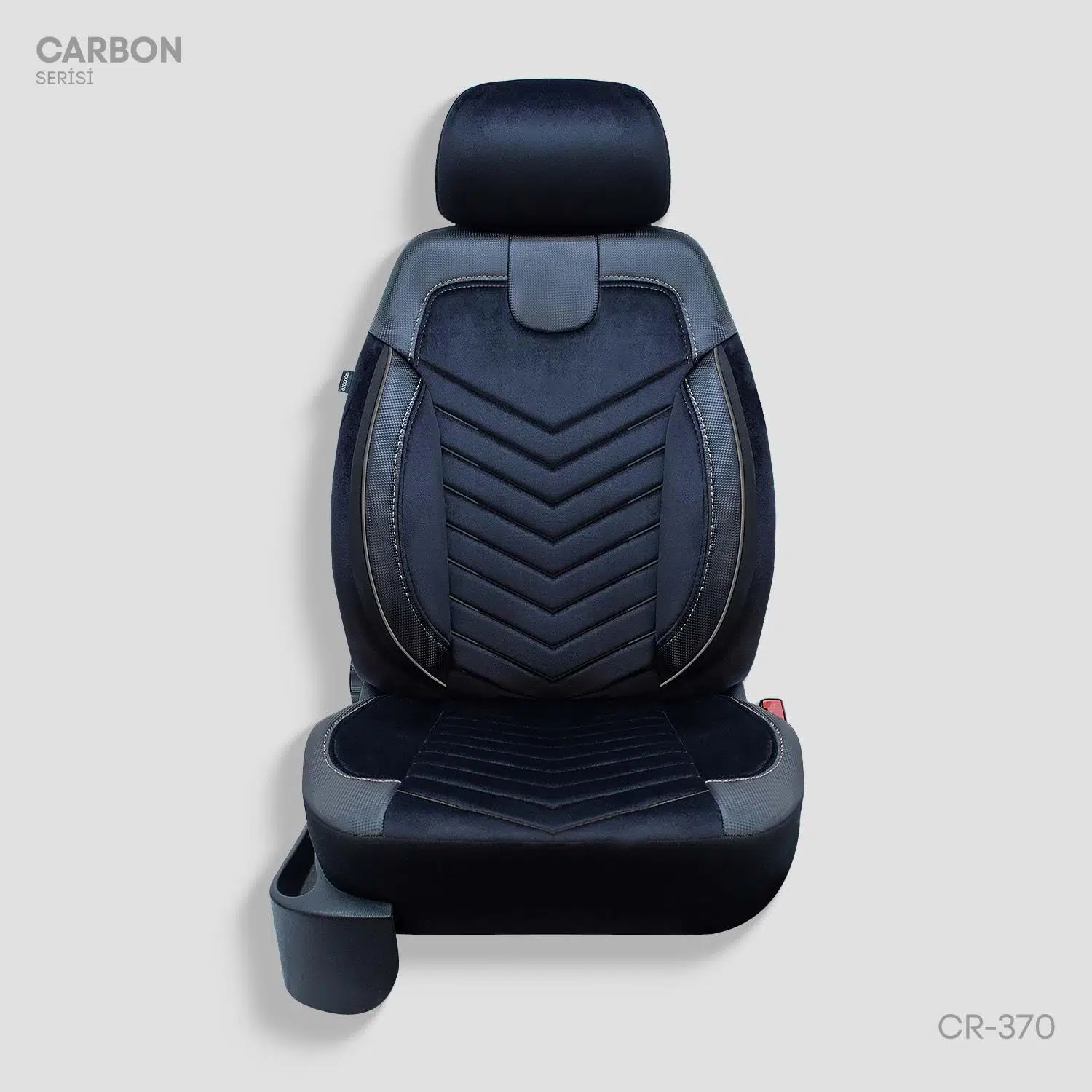 Universal Carbon Serisi Oto Koltuk Kılıf Siyah-Füme İp